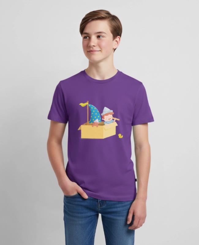 Cute Sailor Boy in Box on Kids’ Premium T-Shirt