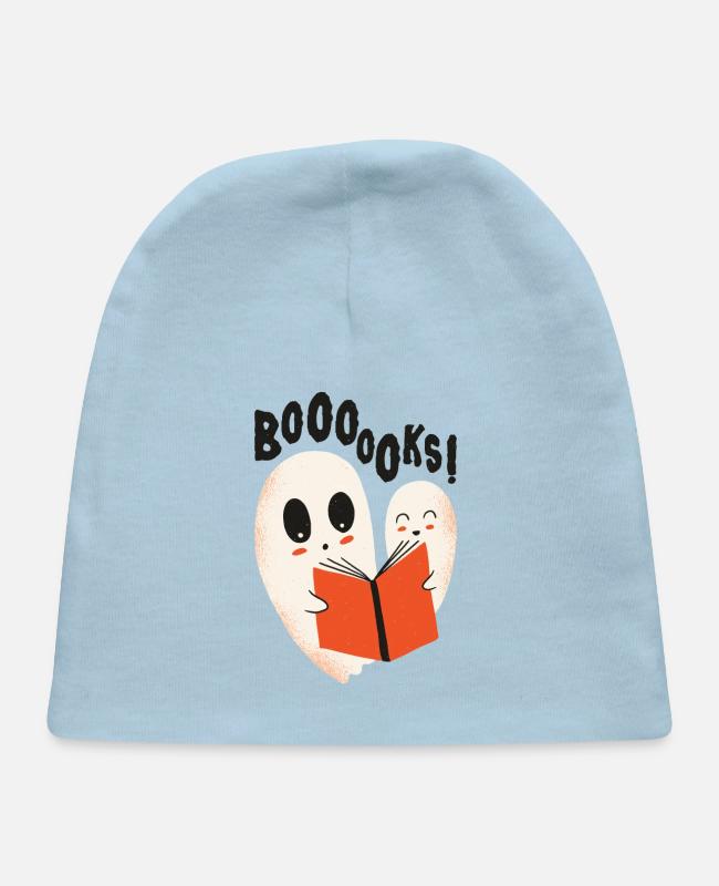 Funny ghosts reading books Boooo becomes booooks on Baby Cap