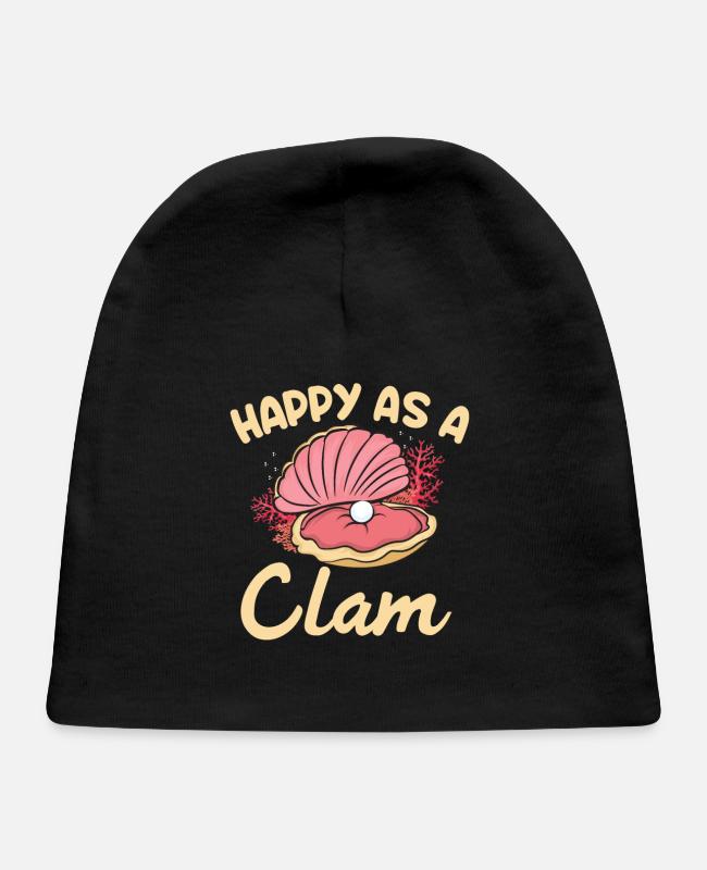 HAPPY AS A CLAM T- SHIRT on Baby Cap