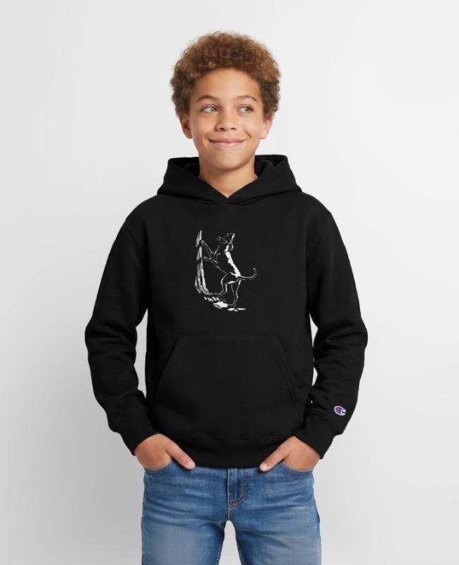 Hunting Dog Shirts Art Hound Dog Gifts on Champion Youth Hoodie