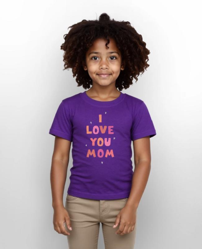 I love you mom on Gildan Ultra Cotton Youth T-Shirt