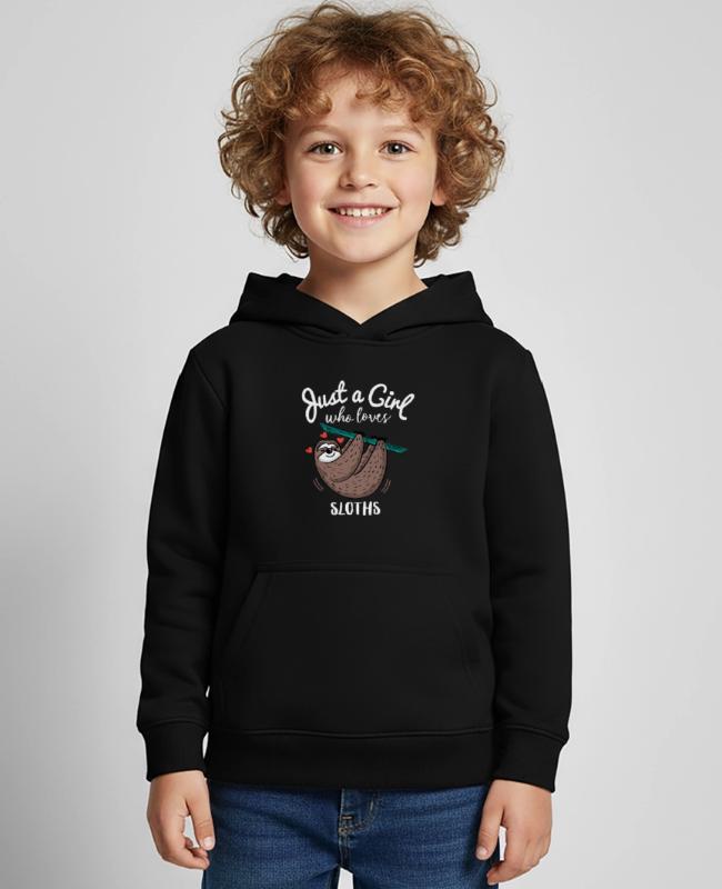 Just A Girl Who Loves Sloths on Kids’ Premium Hoodie