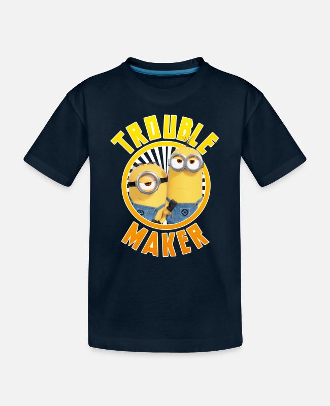 Minions Two Minions Trouble Maker on Kid’s Organic T-Shirt