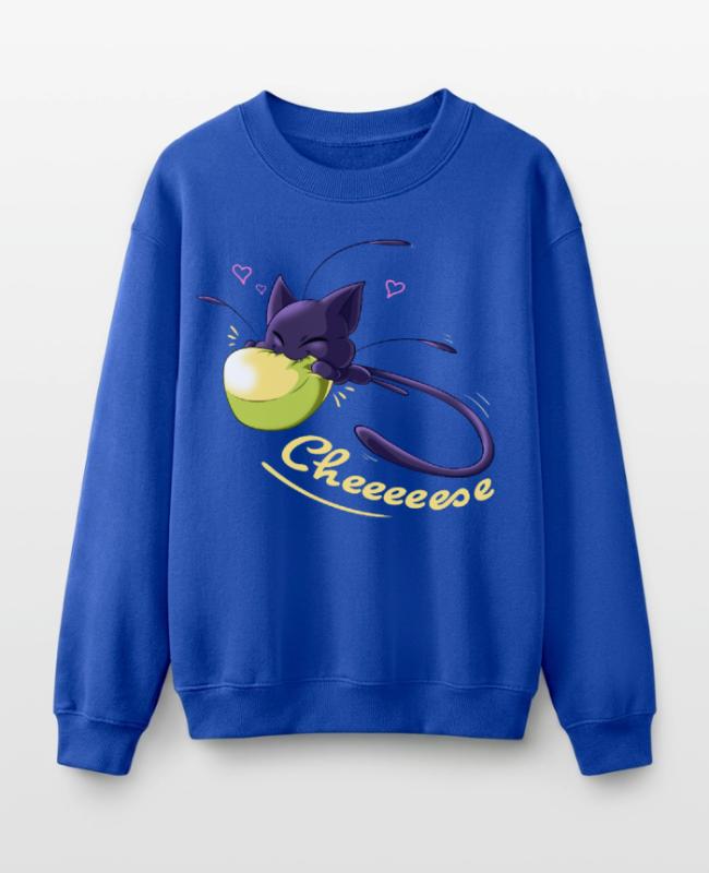 Miraculous Cheese Plagg Cat Noir on Kids’ Crewneck Sweatshirt