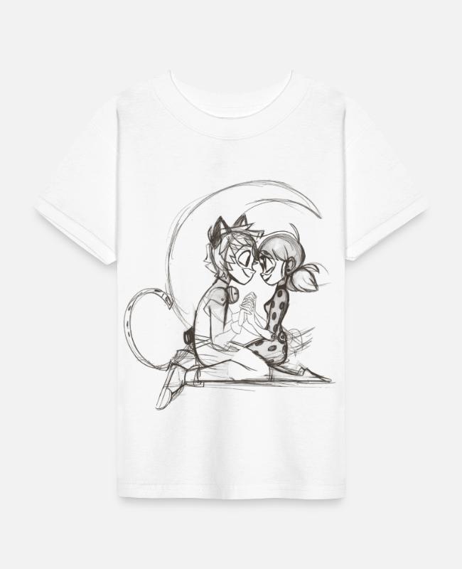 Miraculous Ladybug And Cat Noir Illustration on Hanes Youth T-Shirt