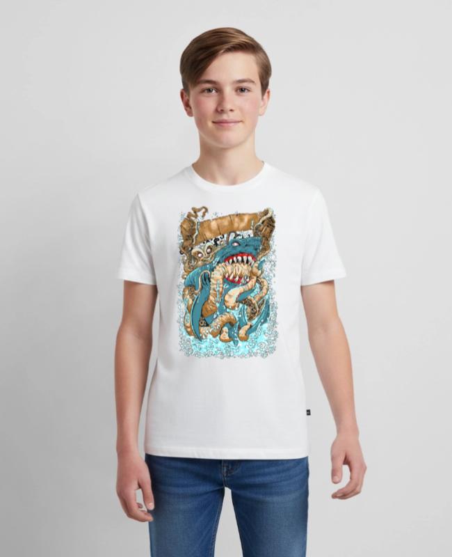 OCTOPUS v SHARK on Kids’ Premium T-Shirt