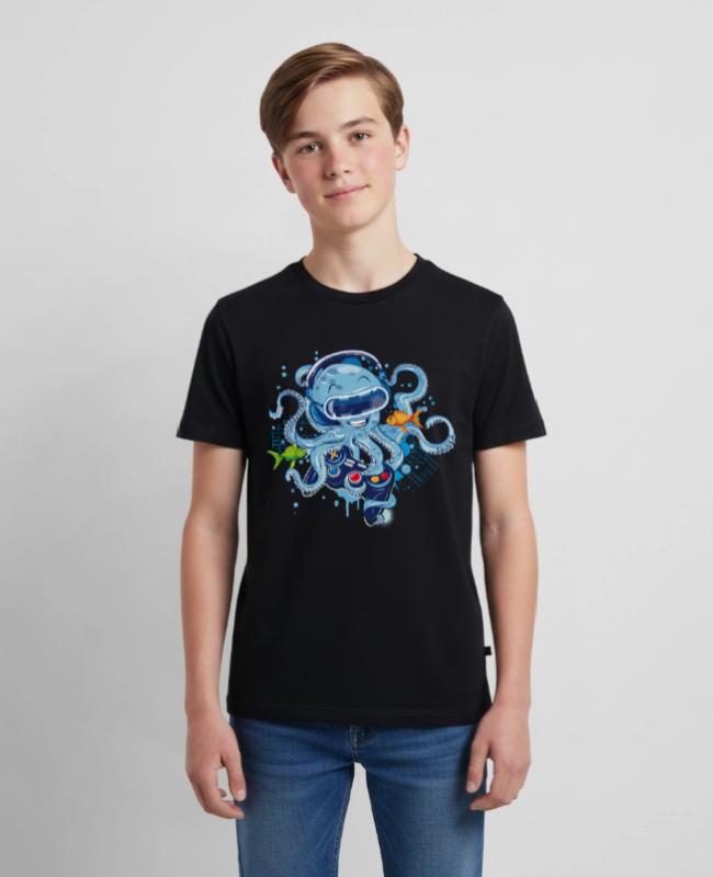 Octopus with gamepad and VR goggles on Kids’ Premium T-Shirt