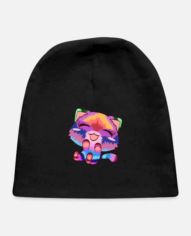 Rainbow Colorful Cat Pet Animals Kitten Fountain on Baby Cap