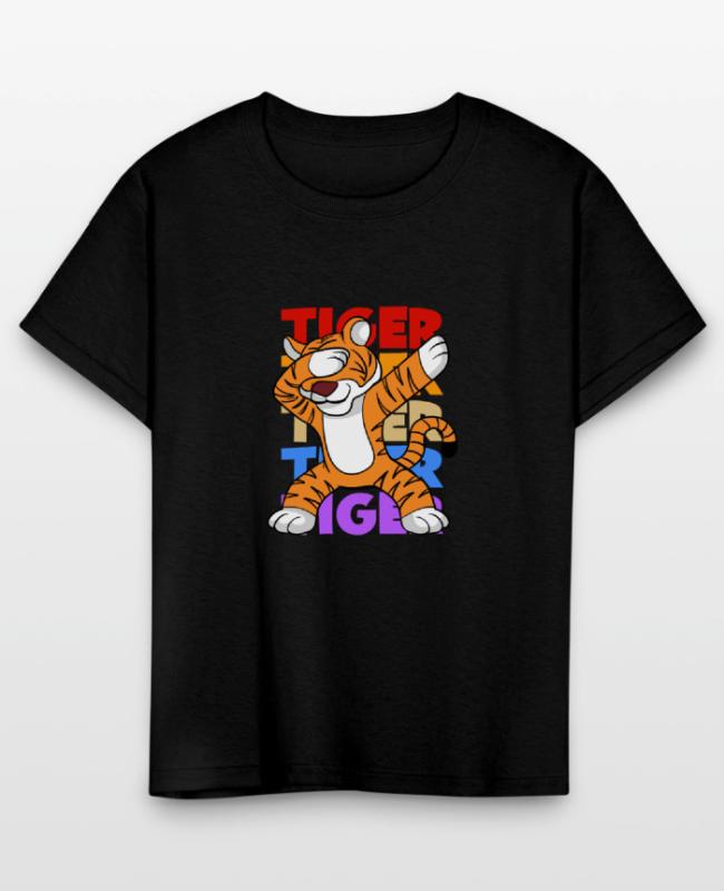 Retro Vintage Style Dabbing Dab Tiger on Kids’ T-Shirt