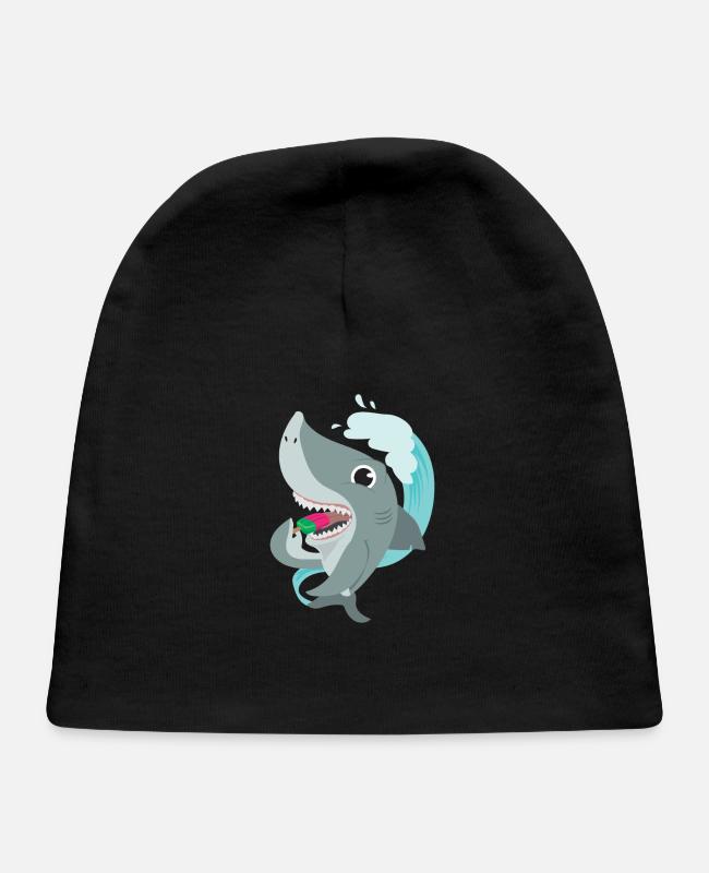 Shark Eating Ice Lolly Summer Kids Funny Gift Idea on Baby Cap