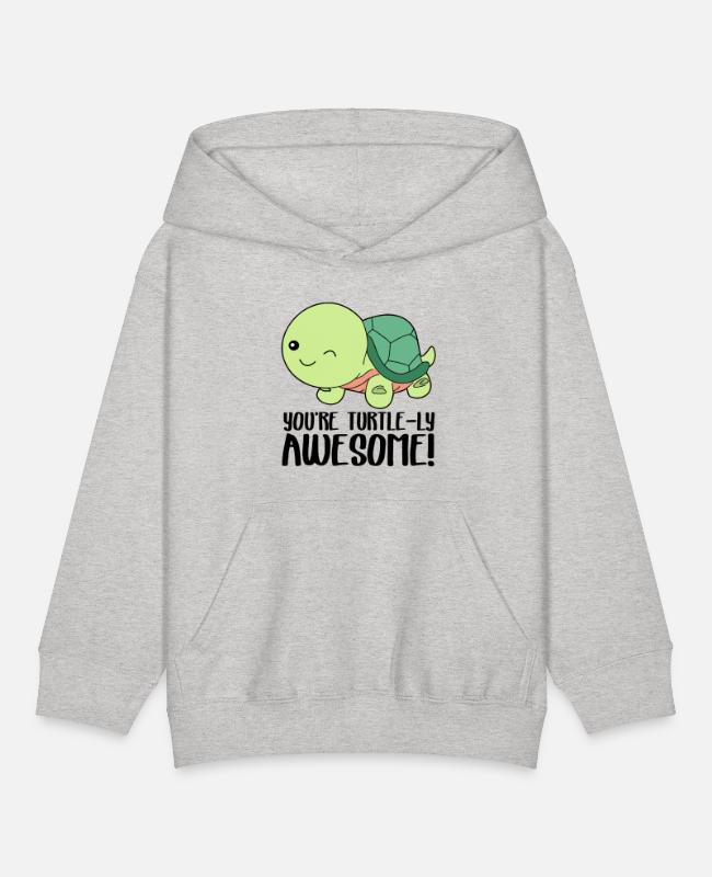 Winking Cute Turtle – You’re turtle-ly awesome on Kids’ Hoodie