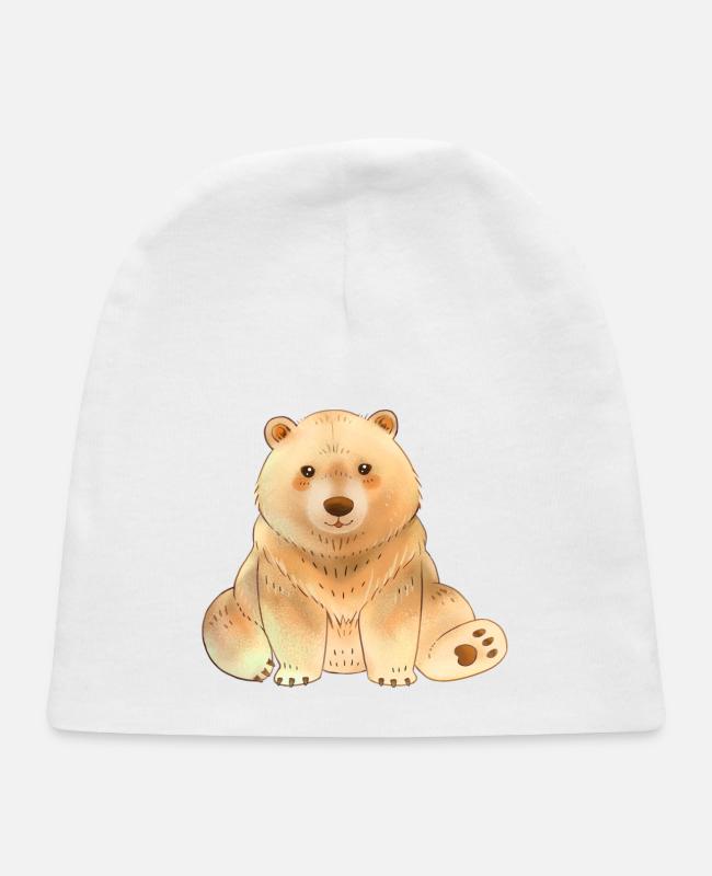 Woodland Bear on Baby Cap